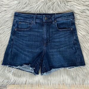 American Eagle Women's Next Level Stretch Denim Shorts Size 6 Cut Off Color Blue